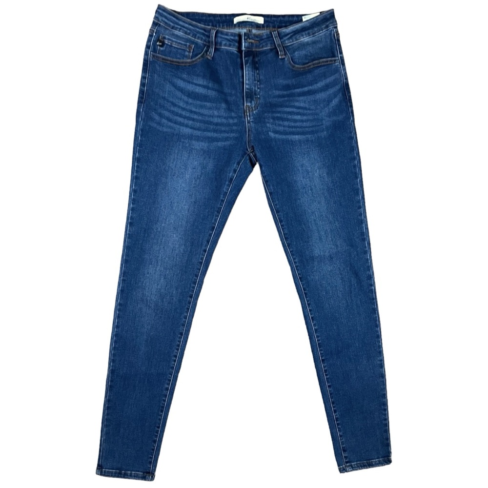 Kancan Size 11 Dark Wash Mid Rise Stretch Skinny Jeans